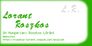 lorant roszkos business card