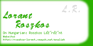 lorant roszkos business card